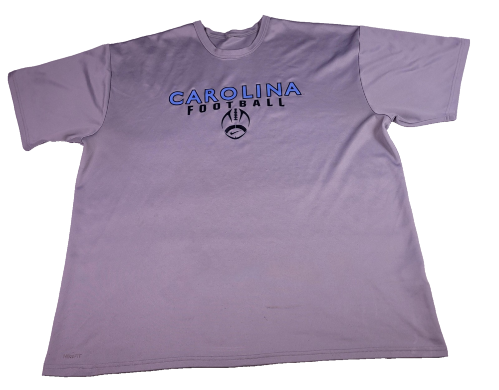 Vtg Nike North Carolina UNC Tar Heels Shirt Mens 2XL Gray NCAA Football NikeFIT